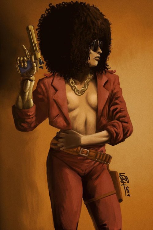 thehappysorceress:Misty Knight painting by adult photos