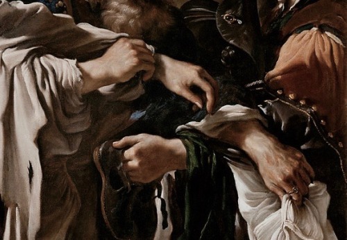 kvothes:detail of hands from guercino’s the return of the prodigal son (1619)