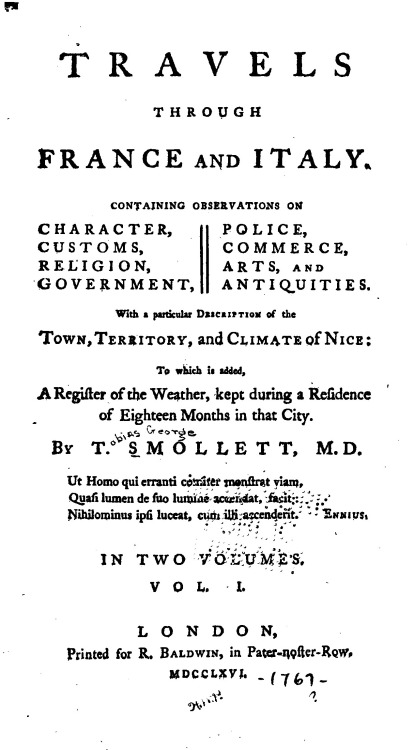 Read a new “Reflections” piece on editing Tobias Smollett’s Travels through France