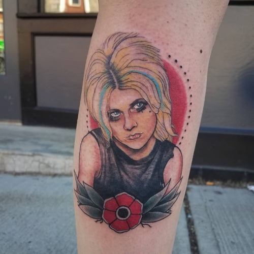 Donita sparks of L7. Such a fun project! Thanks, courtney! . . . .  #tattooartist #kingpintattoosupp