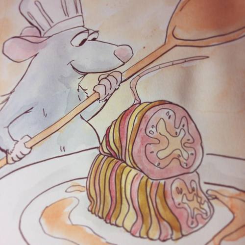 #inktober day 14! ratatouille! #disney #pixar #ratatouille #remy #food #art #arts #doodles #doodling