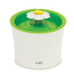 dailycoolgadgets:  Catit Flower Fountain The Catit Flower Fountain is based on the successful Catit Drinking  Fountain and has a fresh, unique design that allows up to 3 different  water flow settings to appeal to picky drinkers! When plugged in without