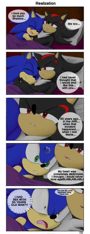 shimecmart: Dumb Sonadow Comic - Realization I didn’t have photoshop at the moment so I had to