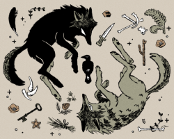 milsae:Wolf and a crow, yes it’s my fav combiprints / stickers