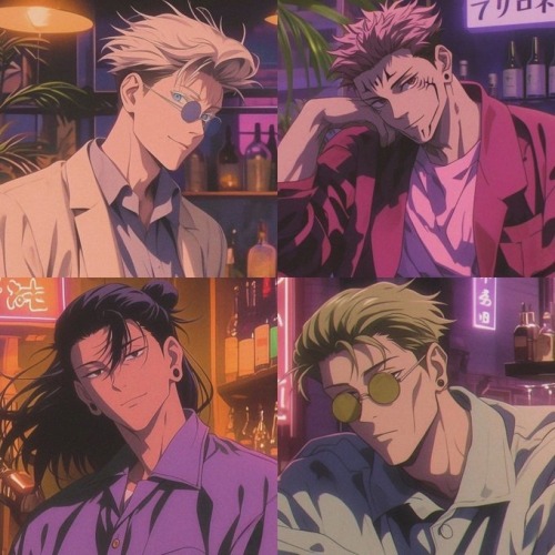 Jjk Men In 80s Anime Style!!