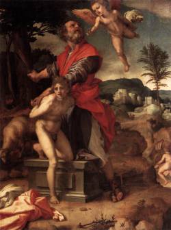 ANDREA DEL SARTOThe Sacrifice of Abraham1527-28Oil on poplar panel, 213 x 159 cmGemäldegalerie, Dresden