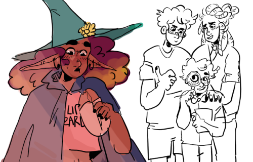 agoldenevening: got those taz balance feels [ID: lots of drawings of the TAZ Balance crew. Taako wea