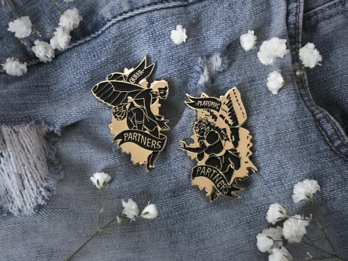 Queerplatonic Pride - Double Enamel Pin SetWhitemanningCritical on Etsy