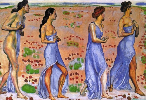 Four women in blue by Ferdinand Hodler, 1901-06