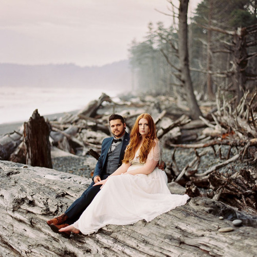 This elopement is beyond stunning. Photographed by Ryan Flynn in beautiful La Push, Washington. 