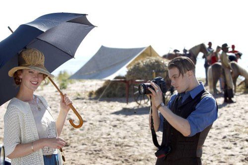 2011 Sept 30- Michael Pitt photographing Gretchen Mol on set of Boardwalk Empire