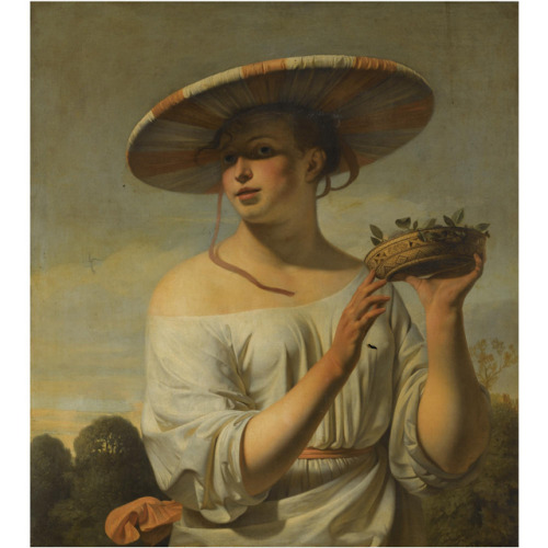 Caesar van Everdingen (1617–1678)Girl in a large hat, c. 1645