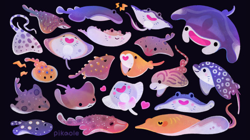 pikaole: Marine life artwork over the past year :)[ Patreon / twitter / insta / shop ]