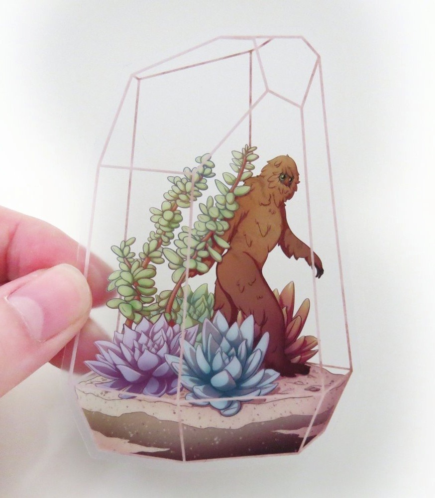 sosuperawesome:  Cryptid Terrarium Stickers and Pins Eldritch Rach on Etsy See our