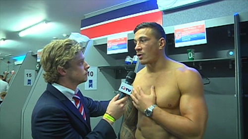 roscoe66:  Sonny Bill Williams in the sheds after the match