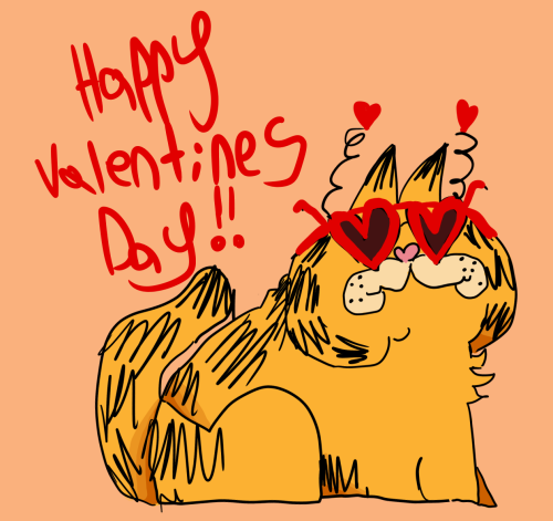 catsuspenders:happy valentines day from me and garf!