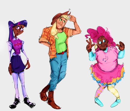 my human take on the mane 6! lgbt hcs for funsies under the cutrainbow: nb lesbian (he/she/ze)flutte