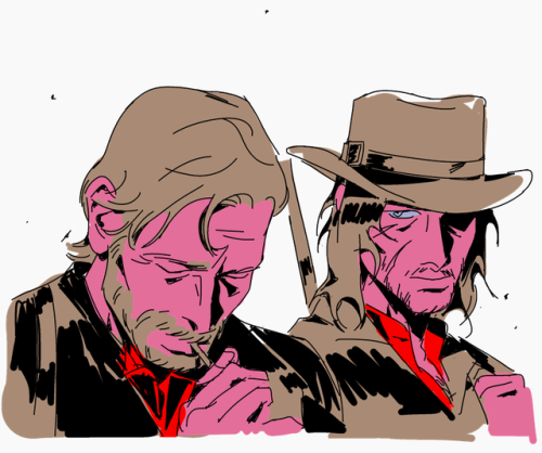 mlysza - rdr2 sketches + john in st. denis party au