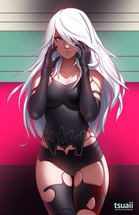 Porn photo tsuaii:An illustration of A2 from the game