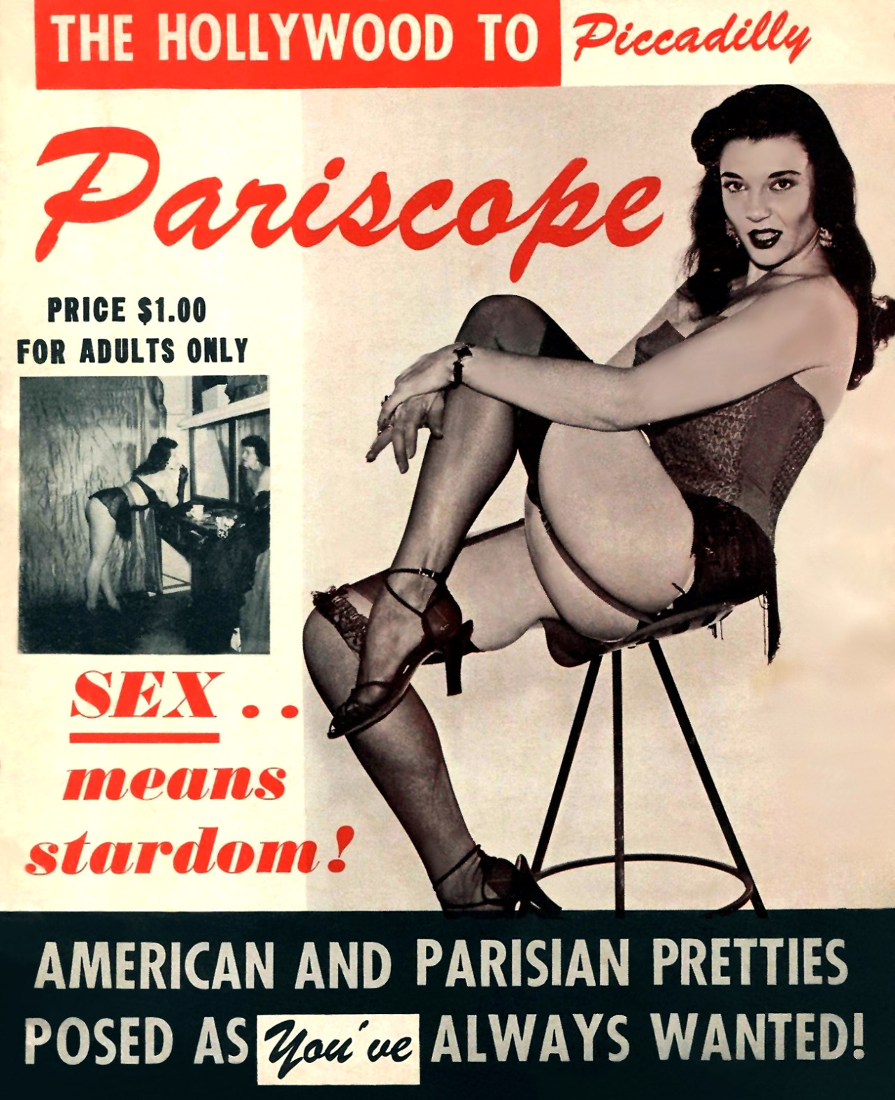 Camille Featured on the cover of the premier issue of ‘Pariscope’; a 50’s-era