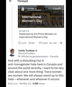 well… gotta remember that this is the same person who appointed 50% of women to his cabinet cuz it was “2k15”. NO. ¼ of your elected  parliament were women. His job was to pick the most qualified ppl period regardless of their genitalia cuz