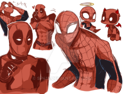 amazingarachnerd:  Deadpool and Spidey by