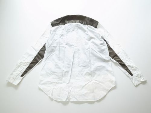 kyungc:GANRYU L/S MILITARY SHIRT OLIVE/WHITE