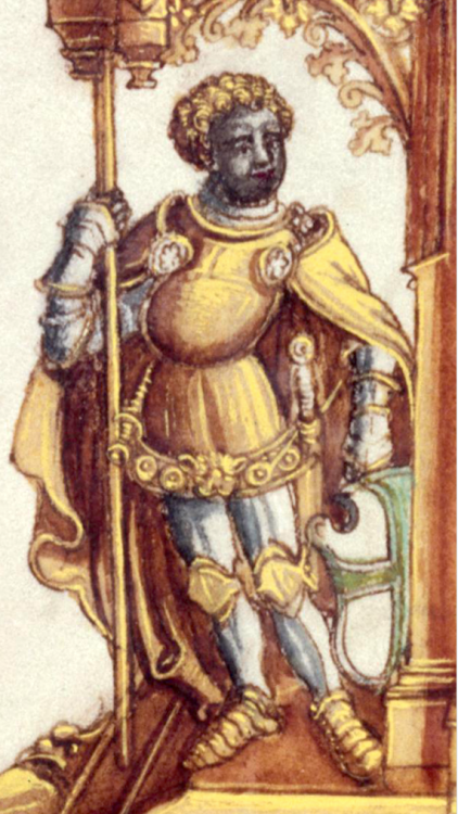 medievalpoc:Anonymous German IlluminatorDrawing of a Reliquary for the Abbey of Halle-Saint MauriceG
