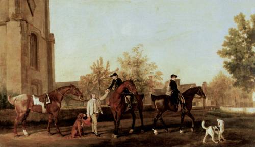 The Hunters Leave Southill, George Stubbs, between 1763 and 1768