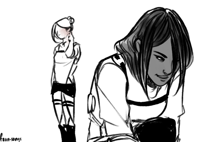 faun-songs:  I want predatory MikaAnnie. I want Mikasa to be Jaeger, to hunt Leonhardt
