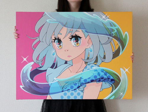 madoka07:Madoka Kinoshita 2019 Canvas art “Water”Acrylic paint on Canvas. size 23 6/7" x 31 5/8
