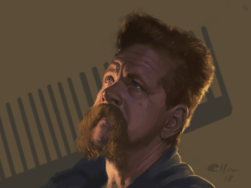 My first painting on the iPad Pro, using an Apple Pencil. Michael Cudlitz.