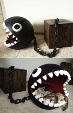 retrogamingblog:Chain Chomp Cat Bed made by TemptedBelongings