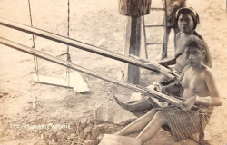 Igorot girls weaving.   Via Eduardo de Leon.