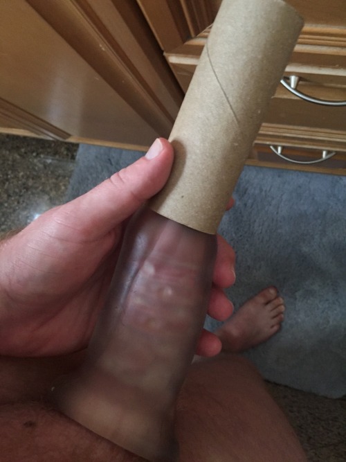 blazedone:  Heres our new toy the fatboy sport some comparison and contrast toilet roll test pics for you all  Weve been using this fat cock sheath over and over, Mrs Blazed is starting to love the feeling of fullness it brings her.  Its been a while