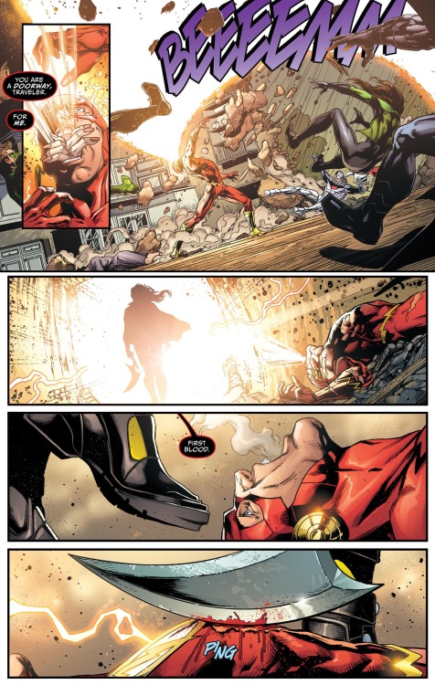Flash vs. Grail.[from Justice League (2011) #41]