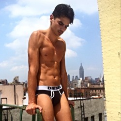 undie-fan-99:  the-christian-c:  1st day in #NYC. Not even a full day and already made magic with @gmvaughan #NewYork #skyline #briefs #malemodel #empirestatebuilding #rooftopchillin  Nice view. And I ain’t talking about the background. 