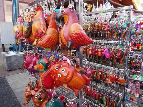 Funny animals  -  pendants - Christmas market offer, Wroclaw, Poland.