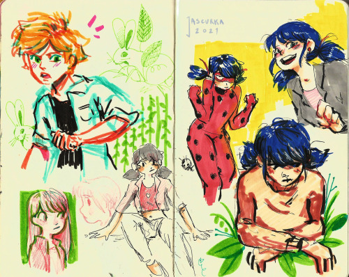 jascurka:more miraculous doodles from my sketchbook plus a little of aot