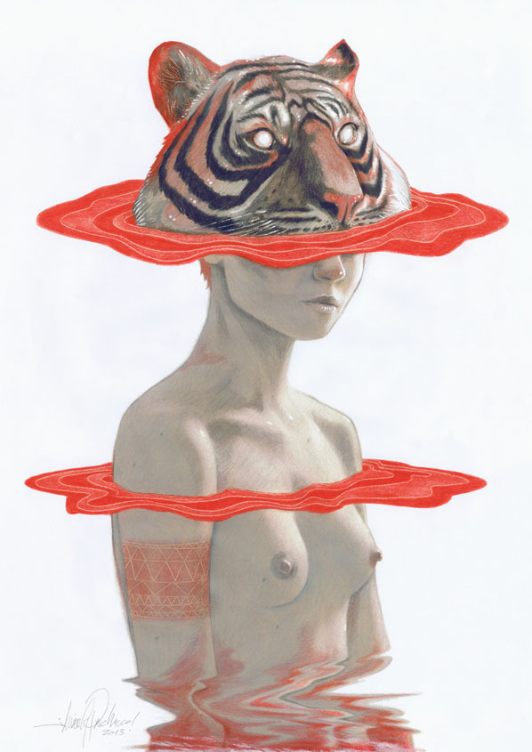 artforadults:  TIGER GIRL by javier pacheco