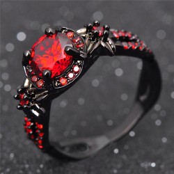 flower-whisper:  Black Gold Filled Fire Ruby