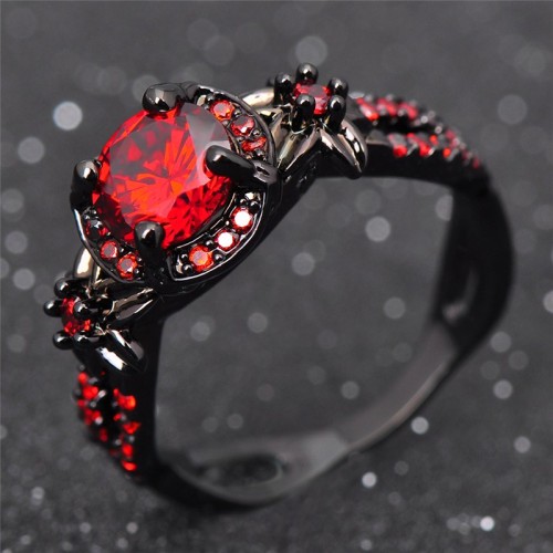 XXX flower-whisper:  Black Gold Filled Fire Ruby photo