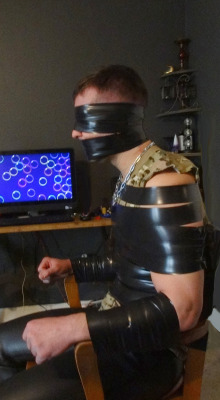 do-not-open-til-christmas:  tapegaggedboy:  leatherfreak85:  I would love to be tied up and have my whole head wrapped up with some of that wide, black electrical tape (or what looks like electrical tape anyway).  (It it electrical tape)  I TOLD him I