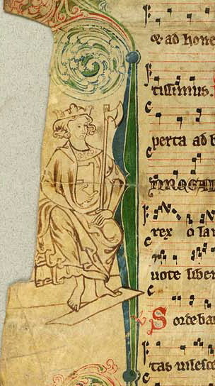 smcdwer:King Olaf in the 13th century Nidaros Antiphonal (Add. 47 2o).This liturgical manuscript, co