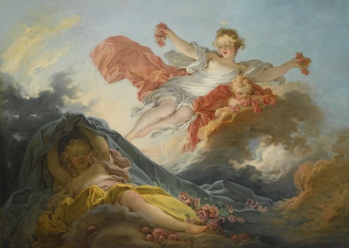 silenceforthesoul:Jean-Honoré Fragonard (French, 1732-1806) - The Goddess Aurora Triumphing over Nig