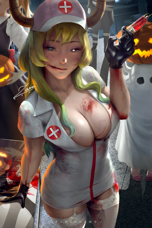 zumidraws:  Happy Halloween everyone! I wanted to draw a Halloween themed Lucoa😊Sign up for this months patreon set ends tonight: https://www.patreon.com/zumi