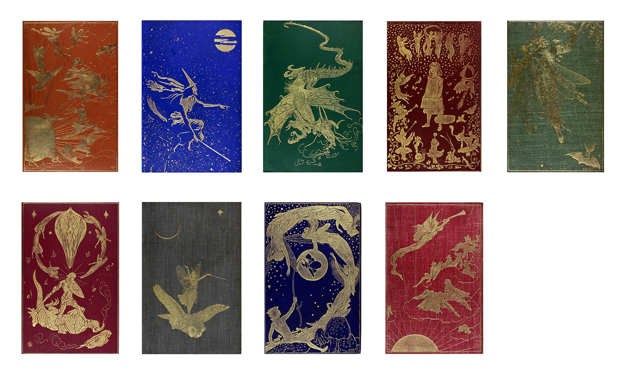 michaelmoonsbookshop: Gilt cover designs of the Coloured Fairy Books series