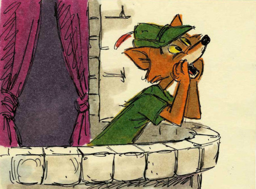 Storyboard drawings by Ken Anderson for Disney’s Robin Hood (1973).