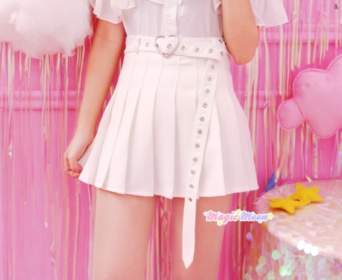 ★ Kawaii Mini Skirt with Heart Belt ★Visit: magicmoon.storenvy.com