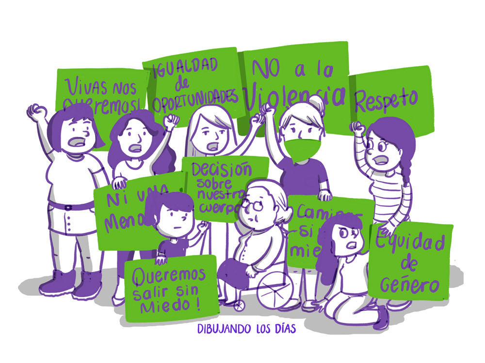 dibujandolosdias:  No debería ser más peligroso vivir siendo mujer.No deberíamos